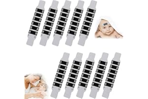 CJQRL 10 Pièces Bandes de Thermomètre Frontal Fiable, Autocollant Portable Réutilisable pour Vérifier la Température de Bébé, Adulte, Thermomètres de Voyage pour sac à Main