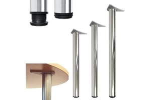 GTV Adjustable Breakfast Bar Worktop Support Table Leg 710, 820, 1100 (710 mm, Polished Chrome)