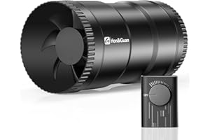 Hon&Guan 4 inch Inline Ventilation Fan with Speed Controller, Inline Extractor Fan 212 m³/h Airflow with UK Plug in Attic, 3D Printer,Garage, Kitchen, Grow Tent