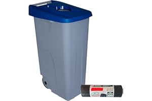 DENOX Famesa DEN007 Contenedor Reciclo 85 litros Abierto, Azul, 420x570x760 mm