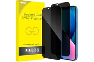 JETech Protector Pantalla Privacidad Cobertura Completo para iPhone 16e 2025, iPhone 13/13 Pro 6,1 Pulgadas, Cristal Vidrio Templado Antiespia, Amigable para Funda, 2 Unidades