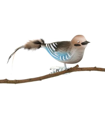 Inge-glas Christbaumschmuck - 3 Vögel Auf Clip In Ochsenblut Rot