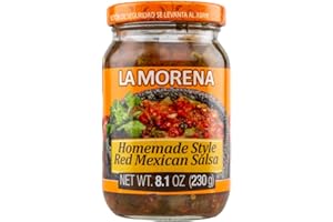 Salsa Rossa Messicana Style Fatta in Casa - Salsa Roja Mexicana Casera - Homemade Style Red Mexican Salsa La Morena, 230g