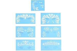 Delaman Pochoir de Peinture de Visage réutilisable Tattoo Painting modèle Body Art Fleur Maquillage Facial Outils de Conception 7style / Ensemble ( Modèle : #2 )