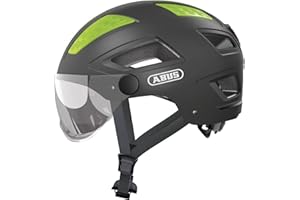 ABUS Stadthelm Hyban 2.0 ACE - Fahrradhelm mit Visier, Licht und ABS-Hartschale - für Damen und Herren