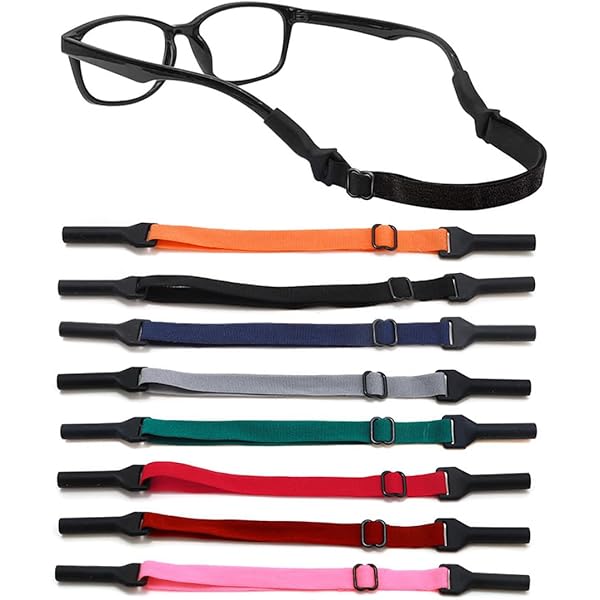 8 Stück Brillenband Set - Verstellbare Brillen Halteriemen Für Sport & Alltag (Schwarz)