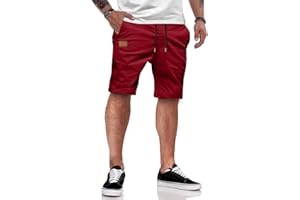 JMIERR Kurze Hosen Herren Shorts Herren Sommer Chino Baumwolle Elastische Taille mit Taschen