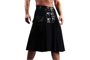 YOLIMOK MOVERV Faldas Escocia Falda para hombre Vintage Kilt Highland Highland Escocia Vestido de novia Ropa a cuadros Falda plisada para hombres Tartan Utility Kilts Escoceses Kilt faldas para hombre