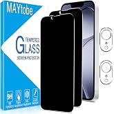 MAYtobe 2 Unidades Protector de Pantalla Privacidad para iPhone 16e con 2 Unidades Protector Camara, Cristal Vidrio Templado