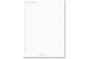 ‎PRETTY ORGANIZED To Do Listen Block mit Prioritäten und Fälligkeitsdatum für alle Aufgaben - passend für A5 Notizbuch, minimalistisch & modern, nachhaltig in Deutschland hergestellt von prettyORGANIZED