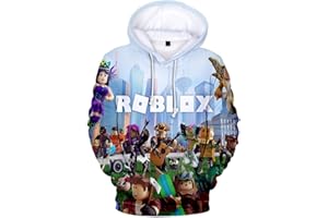 MINIDORA Ragazzi Felpa con Cappuccio Roblox Gioco Felpa Stampata per Bambini Magliette Casual con Cappuccio Manica Lunga