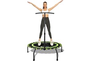 DARCHEN 150KG Rebounder Mini Trampoline for Adult, Indoor Exercise Workout Fitness, Upgrade Design Bungee Trampoline for Safer Quieter Bounce [100 CM]