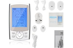 LAYHOU 3 en 1 Electroestimulador muscular, Electroestimulador TENS EMS digital 2 canales, 24 Modos, 4 Electrodos, 20 Niveles de Intensidad, Alivio rápido y eficaz dolor muscular y entrenamiento