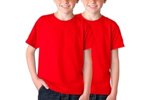 BOD HOME, Pack 1 o 2 Camisetas de Niño/Unisex Manga Corta 100% Algodón, Camiseta Infantil Básica Cuello Redondo para Niños, Variedad de Colores Lisos, Suave, Cómoda, Versátil, Tallas de 5 a 15 años