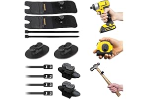 Spider Tool Holster - Expansion Set - Elastic Tool Grips + Adhesive Tool Tabs for Carrying a Power Drill, Driver, Multi Tool, Tape Measure, Hammer, Pneumatic and More from a Spider Tool Holster!