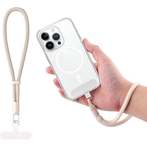 Cordino Da Polso Per Cellulare - Regolabile, Paracord, Anti-Caduta | Per Smartphone, Fotocamere, Bianco XL