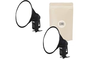 2x Softbox rotonda portatile per diffusore - Diametro 20cm - Compatibile con tutte le marche Speedlight Canon Nikon Sony Olympus Yongnuo - Adaptout marca francese