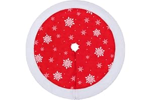 Homewit Ø90 cm Christbaumständer Teppich Plüsch Weihnachtsbaum Decke Weihnachtsbaum Rock Weihnachtsbaumdecke Baumdecke Tannenbaumständer Christbaumdecke Weihnachtsschmuck Deko für Weihnachtsbaum Rot