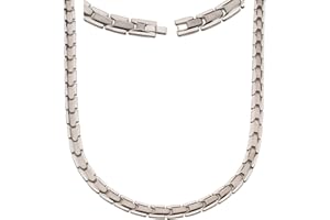 ‎SMARTER LIFESTYLE Smarter LifeStyle Elegantes Magnetisches Therapie-Halskette Aus Titan Schmerzlinderung Für Arthritis Und Karpaltunnelsyndrom Silber Für Herren Und Frauen