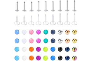 Longita 16G 6-10MM Piercing Lèvre Acier Chirurgical & Acrylique Boules de remplacement Helix Tragus Stud Oreille Piercing Labret Helix Piercing Tragus pour Femme