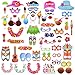 Produktbild Abseed 60 Hawaiian Photo Booth Props Kit,Fotorequisiten & Fotoaccessoires für witzige & lustige Bilder Für Urlaub, Beach Pool Parties, Geburtstage Party Dekoration (60pcs)