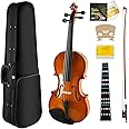 Mike Music 4/4 Violin Set Full Size Student Violin for Beginner Fiddle Violin Starter Kit for Kids Adults with Brazilwood Bow, Extra E-1st String, Violin Sticker, Bridge, Rosin and Lightweight Case