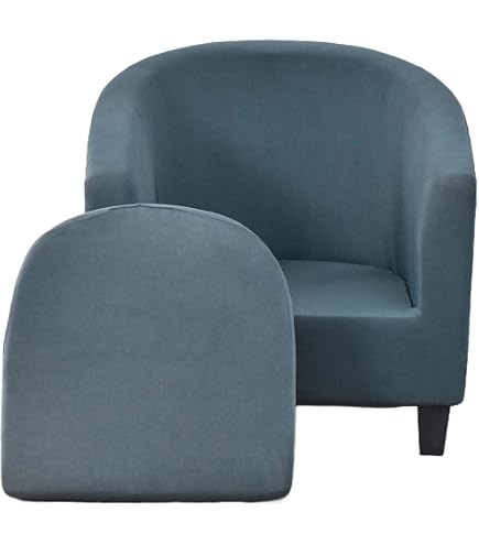Copripoltrona Elasticizzato Highdi Per Poltrona Chesterfield 1 Posto - Motivo Geometrico Blu, Lavabile, Antiscivolo, Misura Adattabile