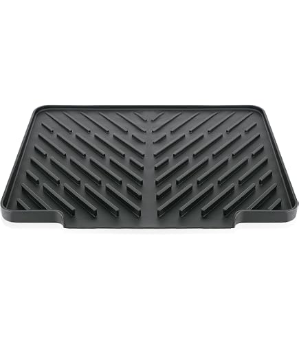 Tapis égouttoir Silicone Pour évier - Dimensions 40x32,5 Cm, Antidérapant, Résistant à La Chaleur, Facile à Nettoyer - 8