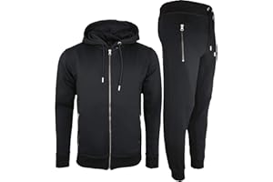 Kapray Clothing Mens Tracksuit Set New Contrast Cord Fleece Hoodie Top Bottoms Jogging Zip Joggers Gym Sport Sweat Suit Pants Plus Size S M L XL XXL