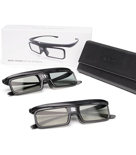 Valerion DLP Link 3D Glasses, Rechargeable Active Shutter Eyewear