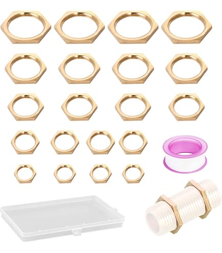 4x G3/4 Sechskant-Sicherungsmutter Edelstahl 304 - 30mm Breite - Sanitär Installation