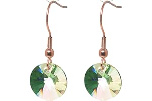 pewterhooter® London Collection Women's Stainless steel earrings made with sparkling crystal. Sustainably Crafted, Naturally Beautiful. Gift Box.