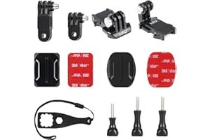 HSU Set di supporti per casco per action camera GoPro, bracci di estensione a sgancio rapido con fibbia e clip kit di accessori per Osmo Action o Insta 360 Ace Pro