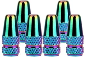 SENZEAL 6Pcs Bicycle Presta Valve Dust Caps Aluminum Alloy French Style Cycling Tyre Valve Stem Caps for MTB Bicycle Road Bike Wheels Colorful