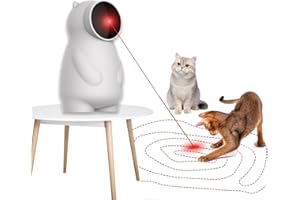 WUGEIN Giochi per gatti,Giocattolo LED Automatico per Gatti Attivato dal Movimento, Ricaricabile, Giocattolo Interattivo per Gatti Indoor/Gattini/Cani,USB Ricaricabile Funzione