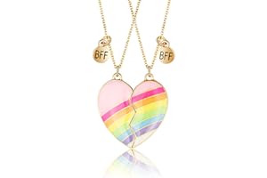 Sfoni Best Friendship Necklace Gifts, BFF Necklace for 2 Girls Heart Necklace for Friendship Necklaces Matching Best Friends Gifts for Women Teen Girl Kids Birthday Christmas Gifts with Box
