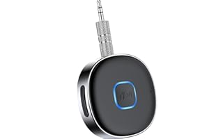 HORJOR Adaptador Bluetooth AUX para Coche, Jack 3.5mm Receptor Bluetooth 5.0 para Llamadas Manos Libres,Estéreo,Altavoces,Auriculares