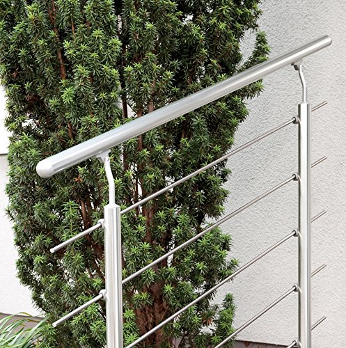 Geländer Starter-Set aus Aluminium. Für seitliche Montage. 1,20 m. Als Treppengeländer, Brüstungsgeländer, Balkongeländer oder Terrassengeländer einsetzbar. Geeignet für den Innen- und Außenbereich. - 2