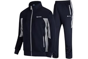 donhobo Herren Jogginganzug Trainingsanzug Sportanzug Fußball Sporthose Hoodie Hose für Gym Warm Tracksuit