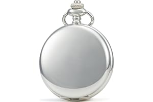 SEWOR Lisse Visage remontage Manuel Montre de Poche Cuir Boîte Cadeau (Noir)