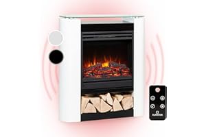 ‎KLARSTEIN Klarstein Electric Fireplace, Electric Heaters for Living Room and Indoor Spaces, Electric Fireplace with LED Flames, Economical Electric Oven, Fan Heater with Timer, Adjustable Thermostat, Heating