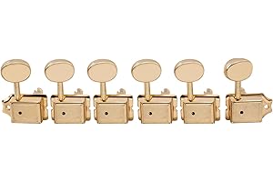 Musiclily Pro Vintage Split Shaft 6 in Linea Meccaniche per Chitarra Elettrica Squier Classic Vibe Strat/Tele, Dorato