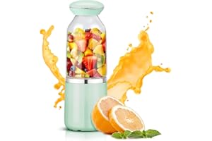 BENSS Mixer Smoothie Maker, Mini Mixer to Go, Shake Mixer, Personal Blender, Blender elektrisch, Glas-Flasche 500ml, BPA-frei, Grün
