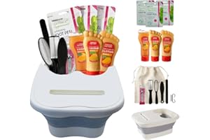 VIKINGTREAT Foot Care Kit Premium Exfoliating Essentials Set with Foot Mask, Peel Mask, Spa Tools, Pedicure set for feet Bundle (Mango, One Size)
