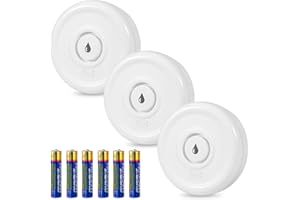 FUERS Rilevatore Perdite Acqua 3 Pezzi Sensore Acqua con Batteria 100dB Sensore Perdita Acqua Kit per Sistema di Allarme e Domotica Casa Intelligente, Rilevatore Acqua per Cucina Bagno lavanderie (No WiFi)