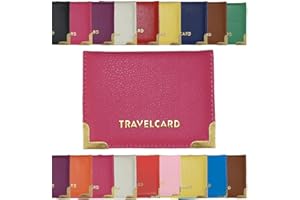 AlezyB - 1x Hot Pink Bus Pass Holder Travel Card, Credit Card and ID Card Holder for Men and Women Soft Leather, Card Cases & Money Organisers