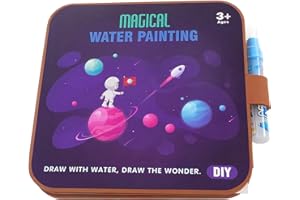 Boloshine Libro da Colorare ad Acqua Magica per Bambini, Magic Water Coloring Book con Adesivo Coordinato, Libro da Disegno ad Riutilizzabile Giochi Regali per Ragazzi e Ragazze da 3 Anni (Spazio)