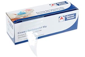 Thermohauser 8300017036 100 Mangas pasteleras Desechables (plástico PE), Transparentes, 50,0 x 27,5 x 0,009 cm, Polietileno