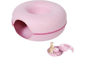 BAVOKON Cat Cave Cat Tunnel Beds For Indoor Removable Cat Donut Tunnel Anti-scratch Felt Cat Tunnel Bed With Peek Hole Pets Zipper Scratch Resistant Cave Bed Tunnel Novelty Donut Cat House For Kittens,Dogs