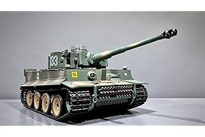 ES-TOYS Carro armato RC German Tiger I S33 Heng Long – 1:16, fumo & suono + ingranaggi in acciaio e 2,4 GHz -V 7.0